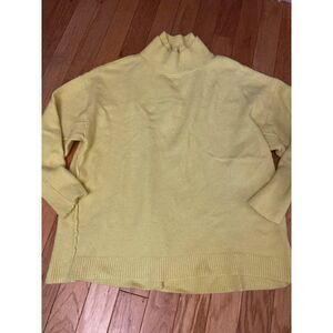 Free People Women's Afterglow Double Mock Neck yellow oversized sweater Size S